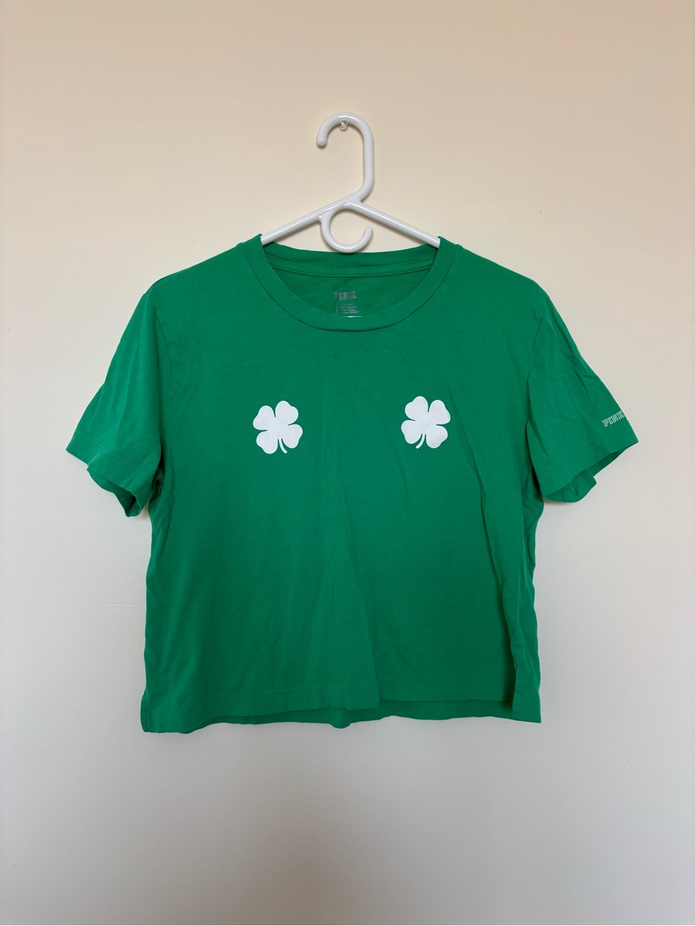 PINK Victoria's Secret Green Crewneck Tee